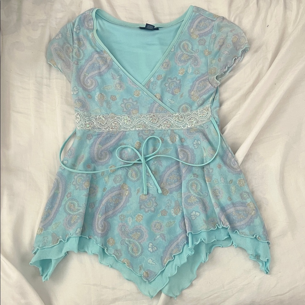 Limited Too Y2K BabyDoll Blue Top